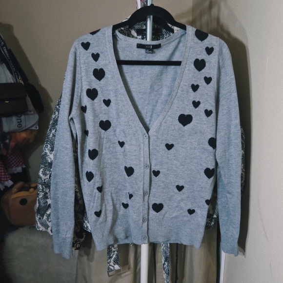 Hearts Printed Cardigan. - Picture 1 of 3